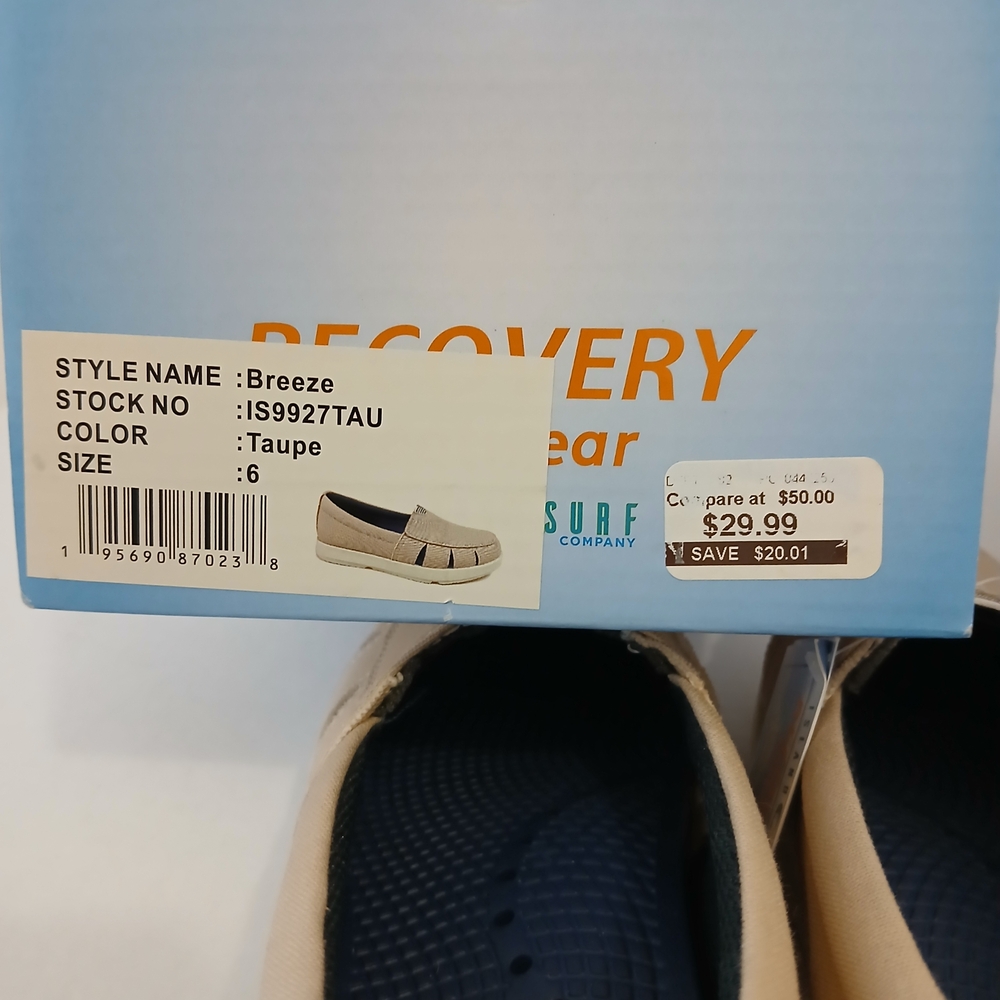 Recoverey Footwear Casual Slip-On Canvas Shoes - Beige Weightless $28 - Picture 7 of 9